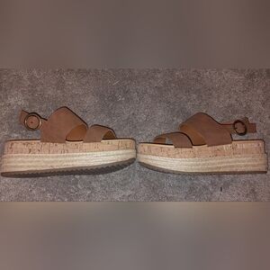 American Eagle Outfitters Tan Platform Sandals